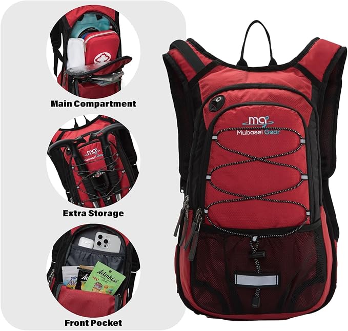 15L Insulated Hydration Backpack Pack with 2L Water Bladder Lightweight Hiking Backpack Bag for