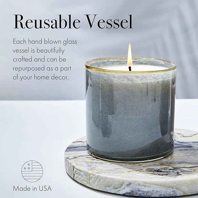 LAFCO New York Signature Candle, Sea & Dune - 15.5 oz - 90-Hour Burn Time - Reusable, Hand Blown