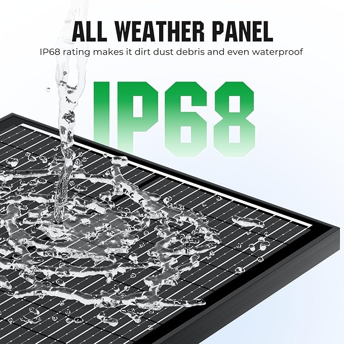 18BB 200W Solar Panel, 2Pcs N-Type 12V/24V 100 Watt Solar Panels, 25% High Efficiency