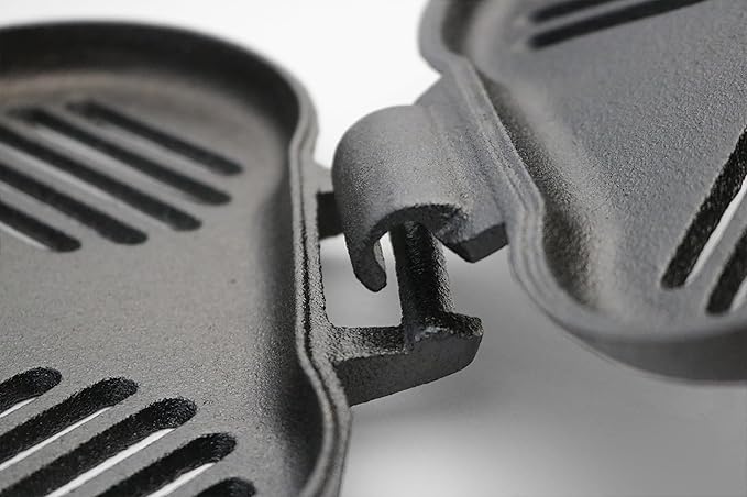 Coghlan's Pre-Seasoned Cast Iron Broiler with Removable Handles, Break-Apart Hinge – Ideal for