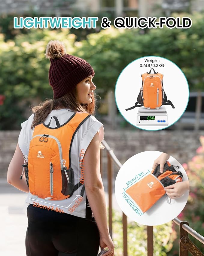 Small Hiking Backpack with Front Phone Holder, Packable Back pack with Chest and Waist Strap