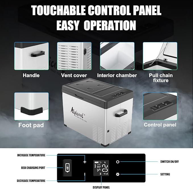 Alpicool C40 Portable Car Freezer, 12 Volt Refrigerator, 38 Quart(35.7 Liter) Fast Cooling 12V Car
