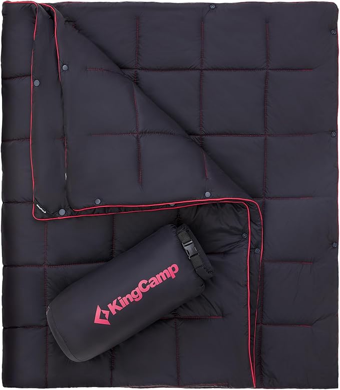 KingCamp Ultralight Camping Blanket, Packable Down Alternative Puffy Wearable Blankets Weatherproof