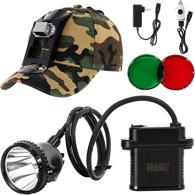 10W LED Coon Hunting Lights for Predator Coyote Hog, 55000 LUX Super Bright Hunting Headlamp