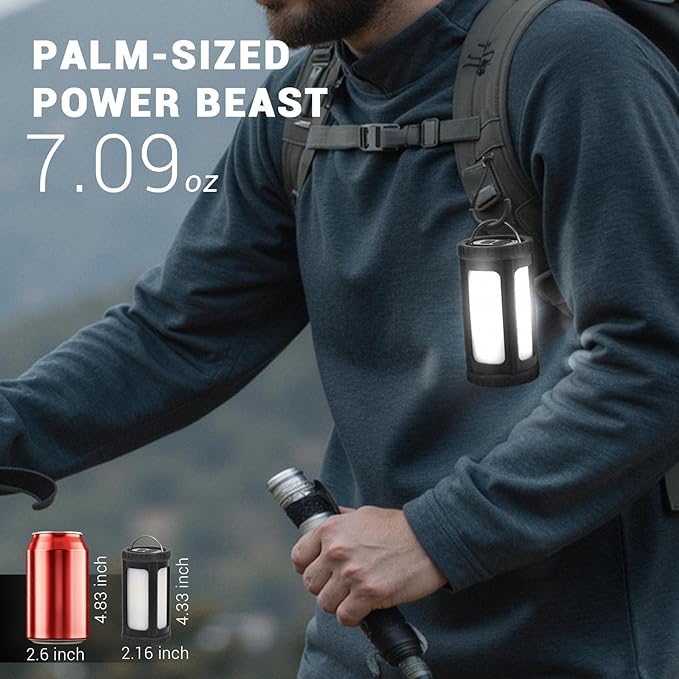 Camping Lantern Rechargeable 150Hr Runtime, 600LM Ultra Bright 360° COB Camping Light, IPX7