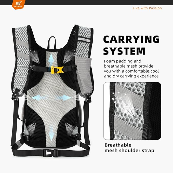 SKYSPER Small Hiking Backpack - 15L Travel Daypack Lightweight Bag Water Resistant Hiking Backpacks
