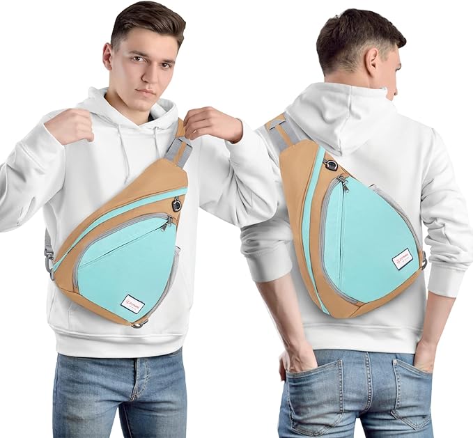 ZOMAKE Sling Bag,Small Crossbody Sling Backpack,Water Resistant Shoulder Daypack for Travel,Anti