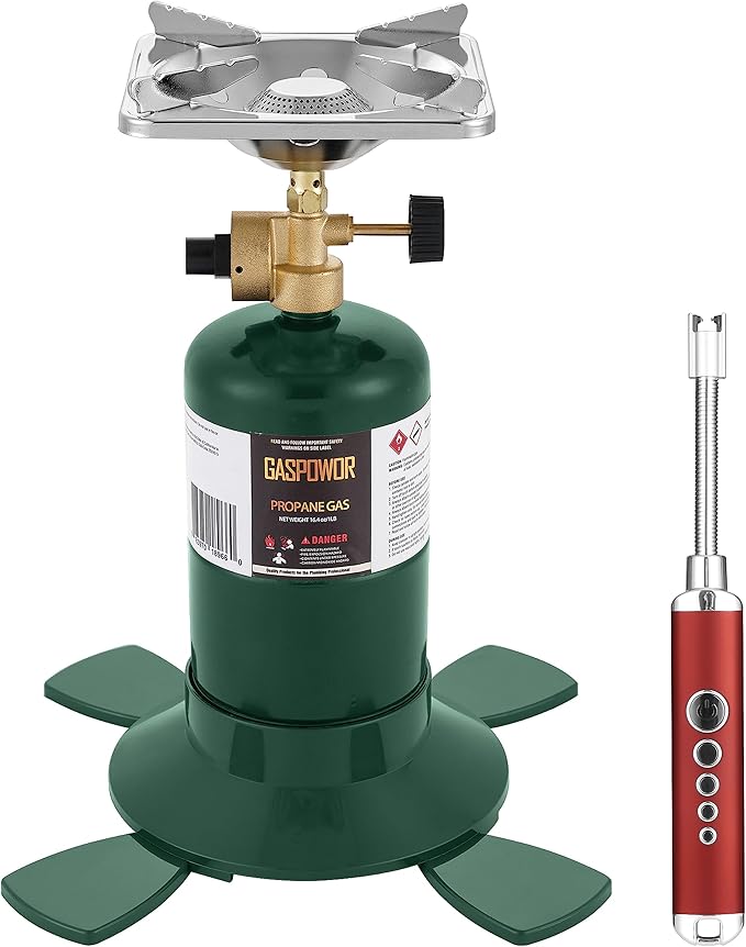 Propane Cylinder Top Stove with Adjustable Burner, Portable Camping/Backpacking Cooker