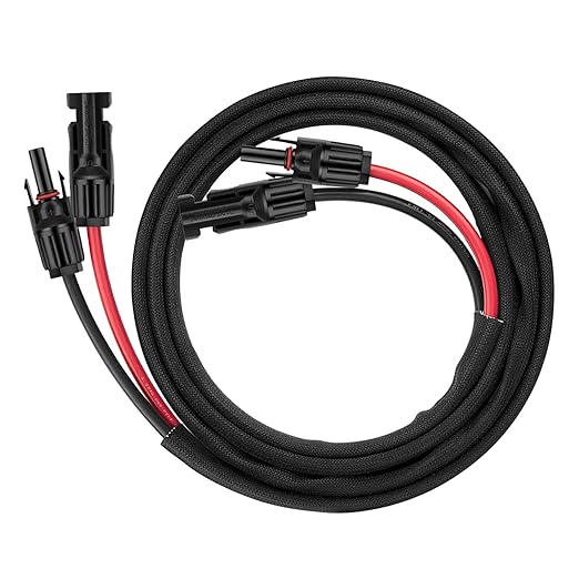 6FT 10AWG Solar Panel Extension Cable with Female and Male Connectors, Solar Cable for Solar
