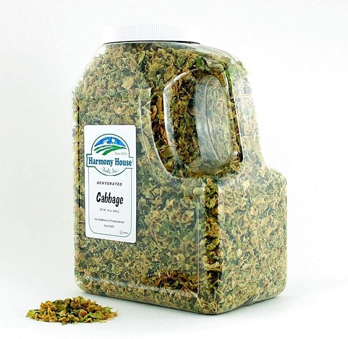 Harmony House Foods Dehydrated Cabbage Flakes - Air Dried Vegetables for Soup and Cooked Dishes