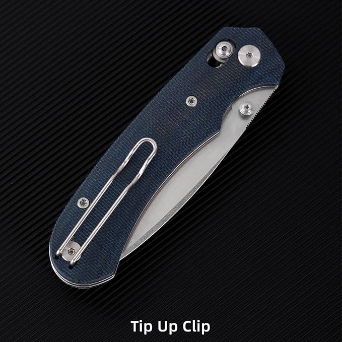 Folding Knife,Pocket Knife,3.31??154CM Blade,Erogonomic Canvas Micarta Handle,Survival Camping