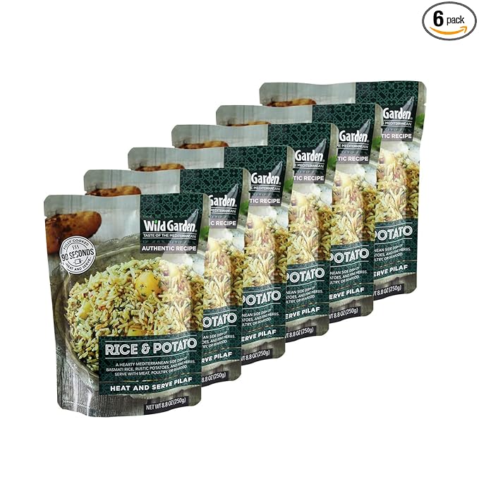 Wild Garden Heat and Serve Pilaf, Rice & Potato, Fully Cooked, Ready to Eat, Microwavable 8.8 oz, 6
