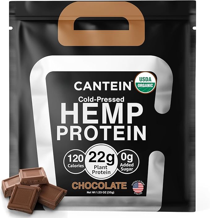 Organic Hemp Protein Powder, Plant Based and Vegan Protein Shake, Lactose and Dairy Free, Gluten
