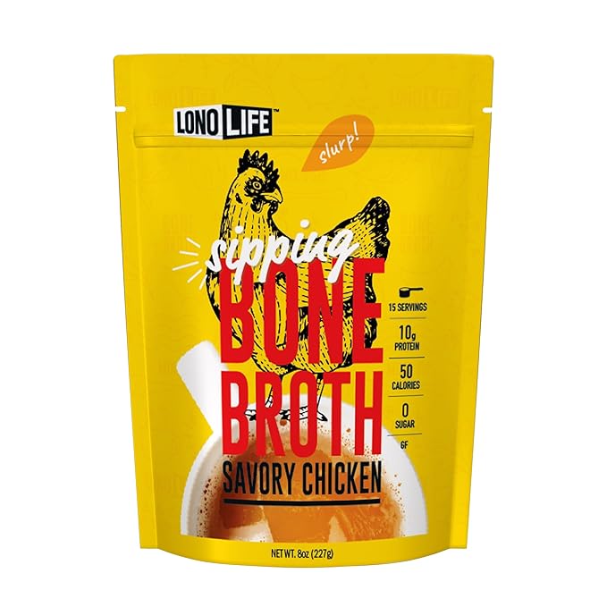 LonoLife Chicken Bone Broth Powder Mix | 10g Protein | Collagen-Rich, Keto & Paleo Friendly |