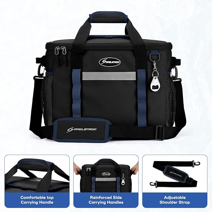 Maelstrom Collapsible Soft Cooler Bag, 24/30/60/75 Cans Beach Cooler, Ice Chest, Leakproof &