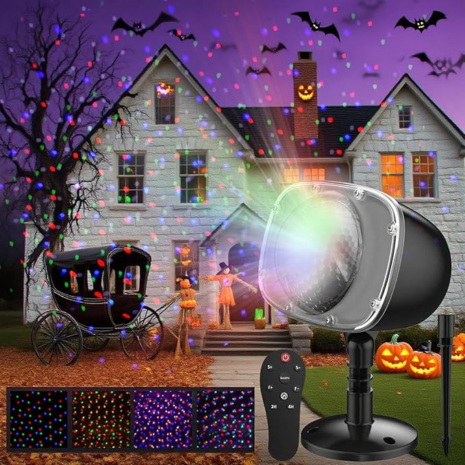 Christmas Snowfall Projector Lights,FLEVO LED Light Projector,Outdoor Holiday Lights with Clear