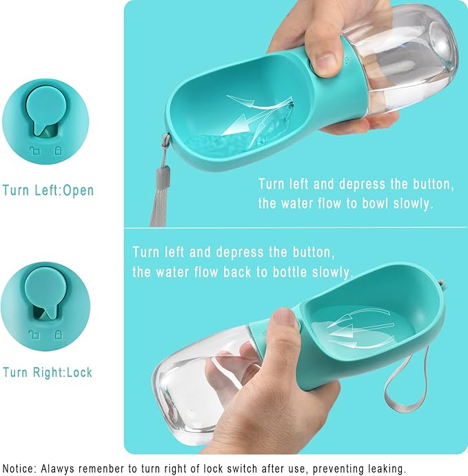 Dog Water Bottle with Food Container, Travel Puppy Water Bowl, Portable Pet Dispenser, Dog Stuff