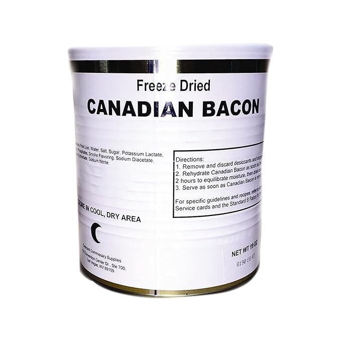 Freeze Dried Canadian Bacon Can | Jarred and Packed Emergency Food Supply | Hunting, Survival