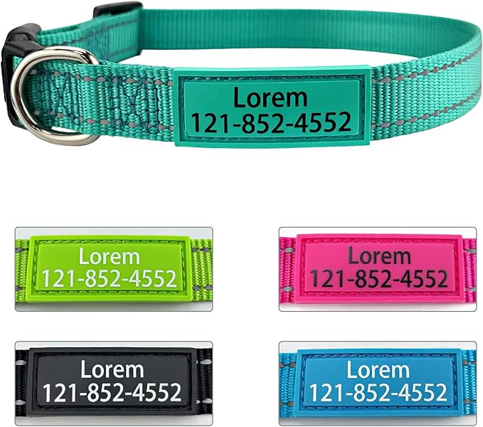 Personalized Dog Collar, Custom ID Collar Reflective Nylon Collar with Pet Name and Phone Number 4