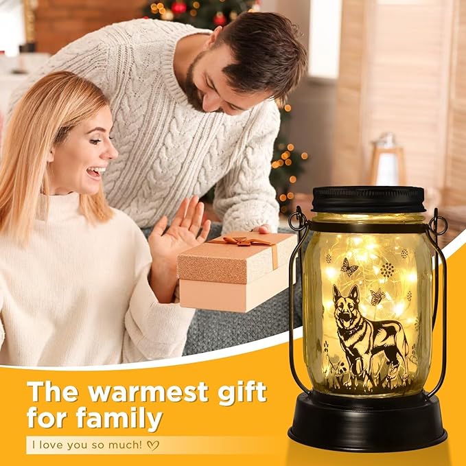German Shepherd Gifts for Women/Men, German Shepherd Solar Lanterns Dog Mom Birthday, Dog Lovers