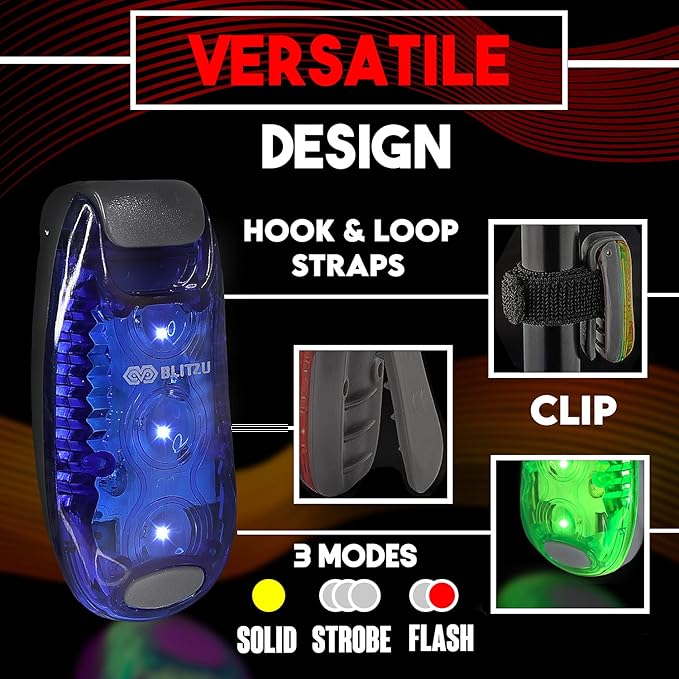 4 Pack LED Safety Light, Clip on Reflective Gear Lights for Walking at Night, Running, Jogging