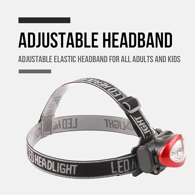 Lichamp Headlamp, 10 Pack 12 LED 3 Mode Portable Head Lamp Flashlight, Outdoor Lightweight Durable
