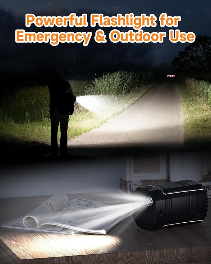 Solar Camping Lantern 4 Pack, Rechargeable LED Lantern with Flashlight, USB-C & Solar Powered