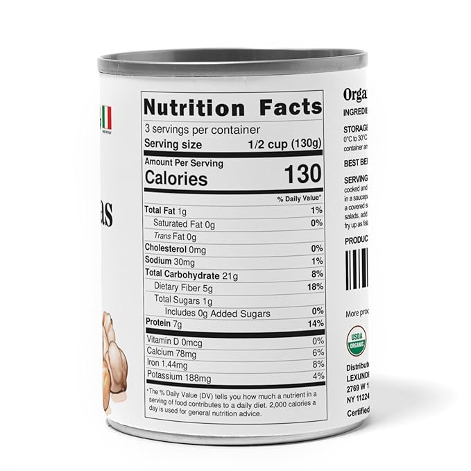 Food to Live Organic Canned Chickpeas, 14 oz (Pack of 8) - Unsalted Non-GMO Garbanzo Beans. Vegan.