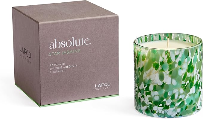 LAFCO New York Signature Candle, Star Jasmine - 15.5 oz - 90-Hour Burn Time - Reusable, Hand Blown