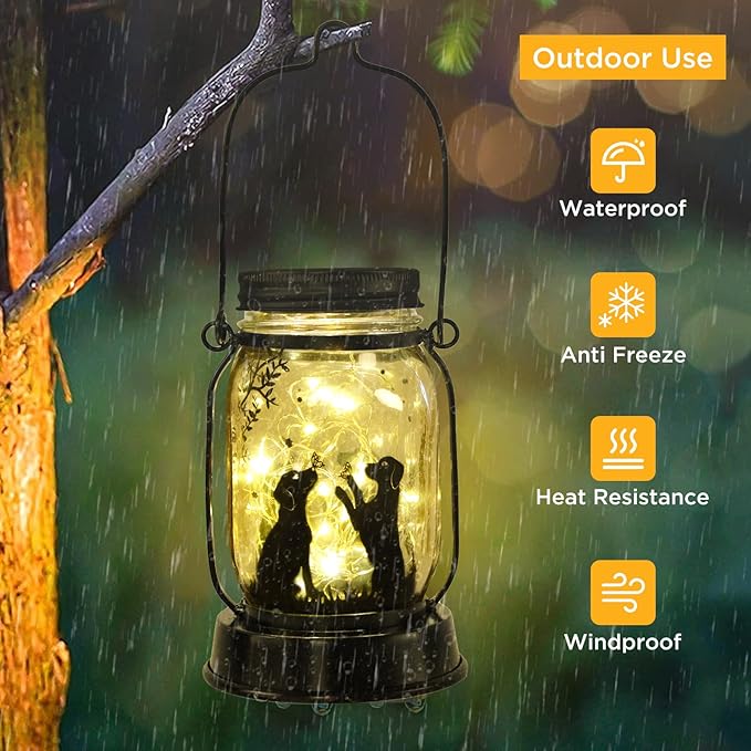 kyoryuger Dog Solar Lanterns 3in1 Dog Lights Garden Decor Gifts for Women Mom Grandma Unique Teen
