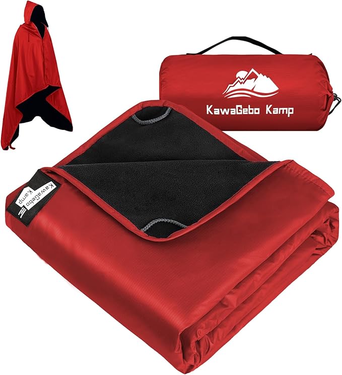 Fleece Waterproof Outdoor Blanket - Windproof Stadium Blanket for Camping, Picnics, and Sports Stay