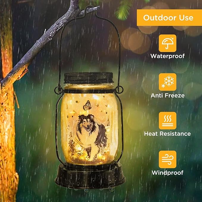 kyoryuger Sheltie Gifts for Women/Men Sheltie Solar Lanterns Dog Mom Birthday Dog Lovers Lantern