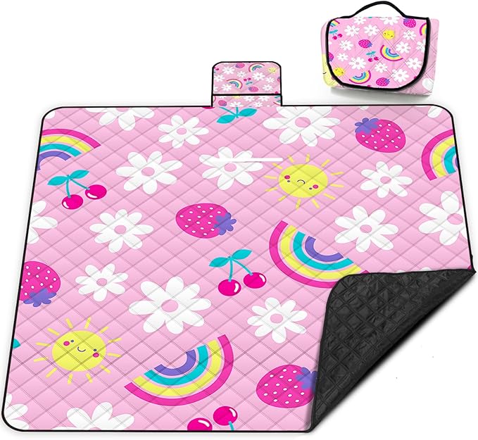 Extra Large Picnic Blanket Waterproof,80"x 80"Foldable Machine Washable Beach Blankets,Outdoor