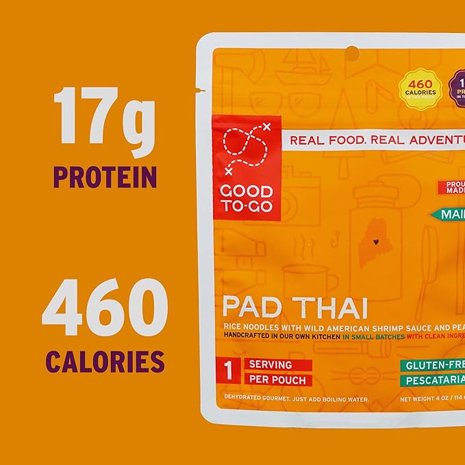 GOOD TO-GO Pad Thai (Single Serving) | Camping & Backpacking Food | Just Add Water Backpacking