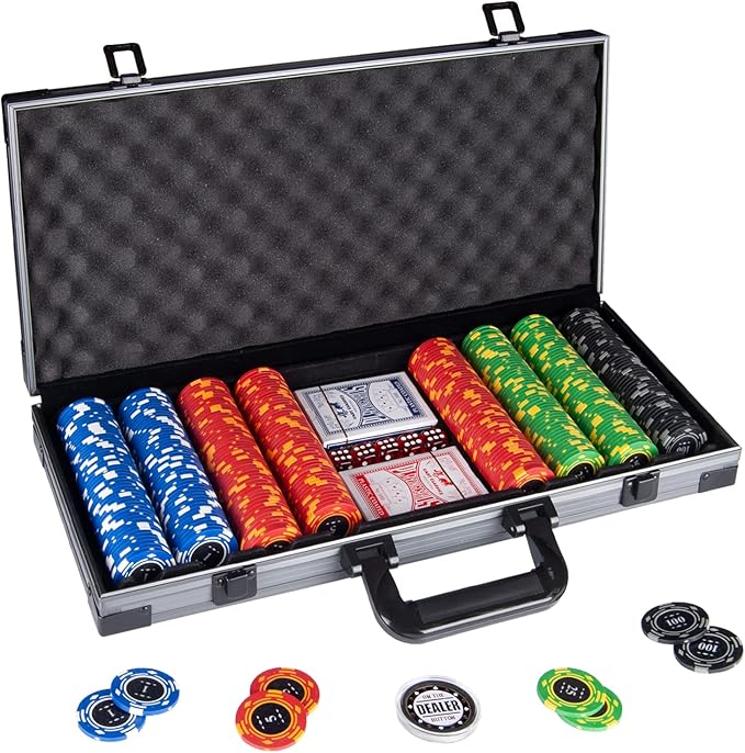 Clay Poker Chips,400PCS 14 Gram Chip Set with Deluxe Travel Case, Numbered Chips,Poker for Texas