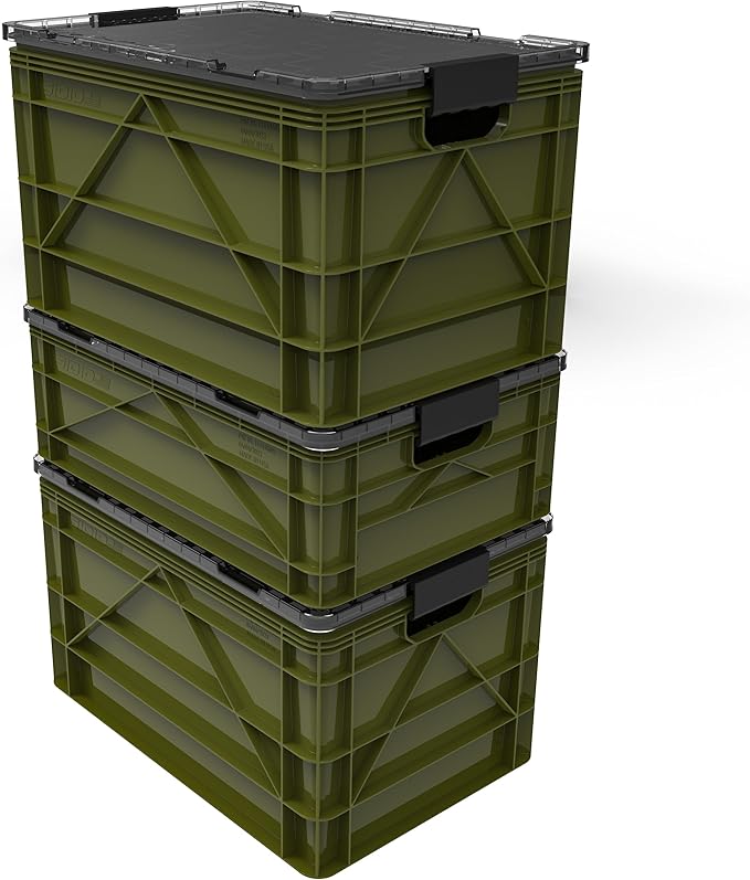 SIDIO CRATE Starter Pack - Two Full Size and One Half Size SidioCrate, Stackable Outdoor Organizer