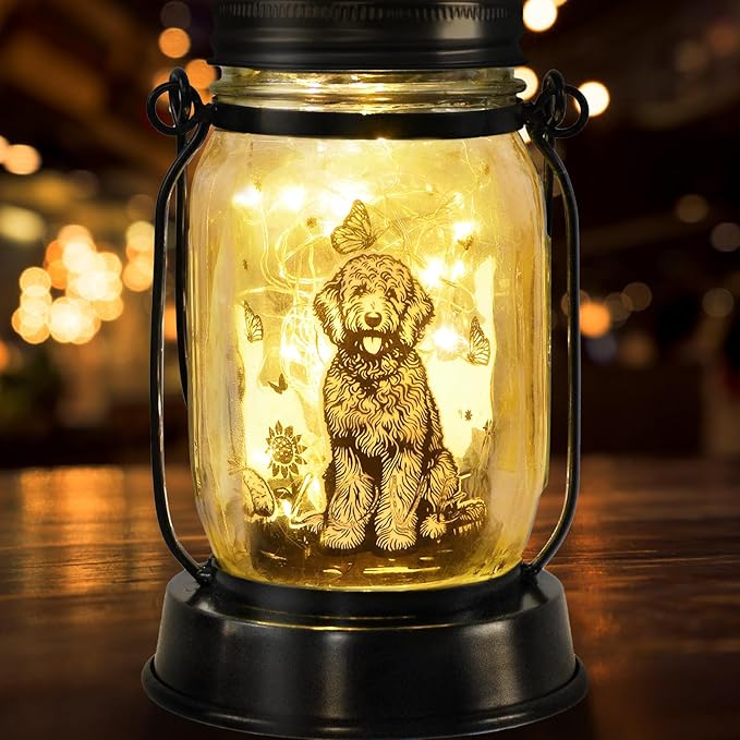 kyoryuger Goldendoodle Gifts for Women/Men Poodle Solar Lanterns Dog Mom Birthday Dog Lovers