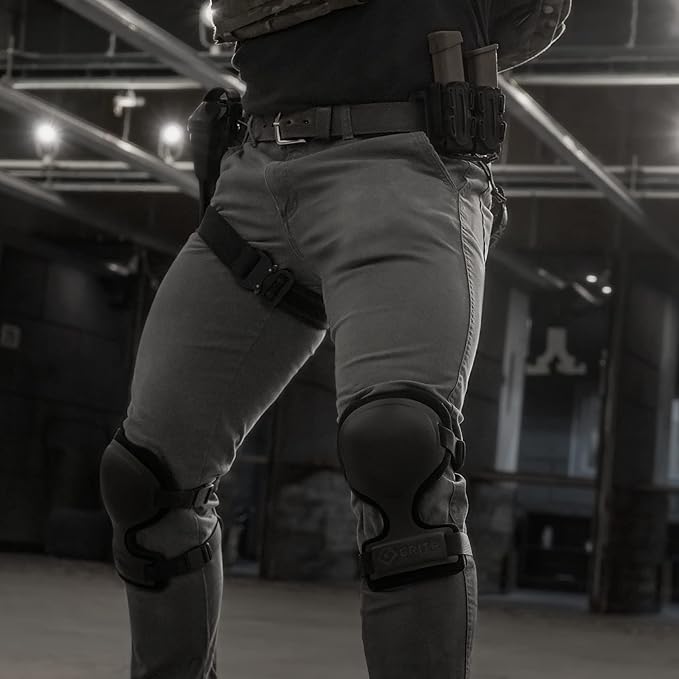 GRITR Tactical Knee Pads for Work, Hunting, Construction, Gardening, Paintball w/Foam Padding, Hard