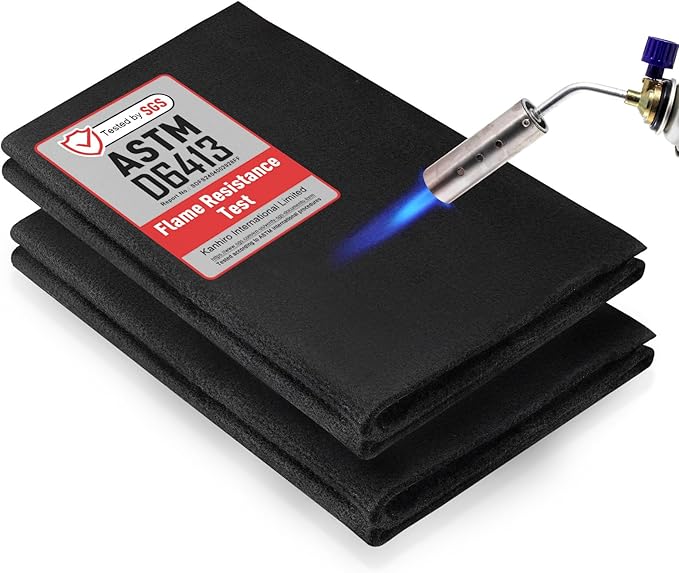 kanhiro Carbon Felt Welding Blanket Fireproof - 2 Packs 12" X 27" Heat Resistant Fabric 1800°F High