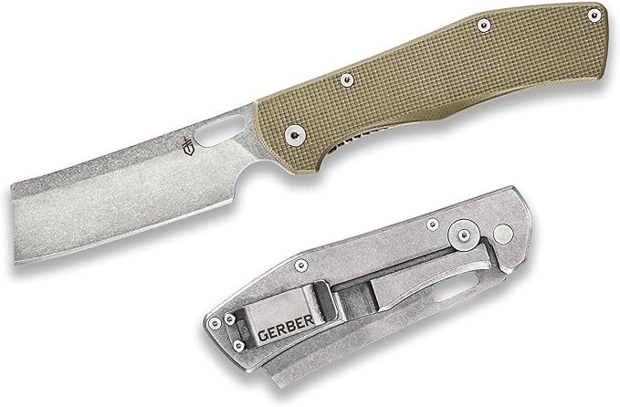 Gerber Gear Flatiron Folding Pocket Knife, EDC Stainless Steel Folding Knife with 3.6" Cleaver