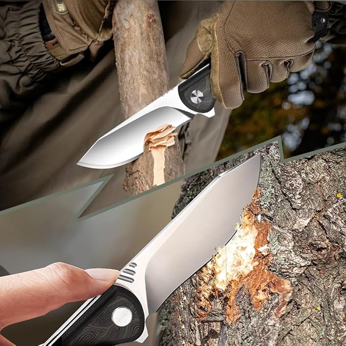 ioko Folding knife D2 blade material, G10 two-color handle, suitable for men and women outdoor