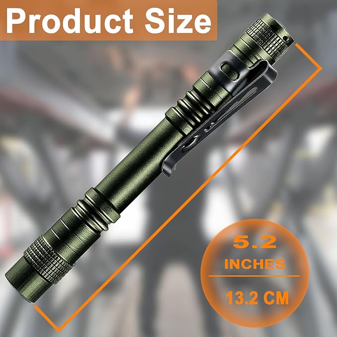 Beieverluck 10 Pack Small Mini Flashlights, Pocket Flashlight Penlight with Clip, Tactical Pen