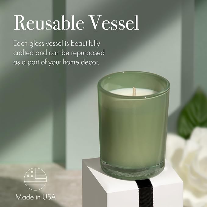 LAFCO New York Votive Candle, Fresh Cut Gardenia - 1.9 oz - 20-Hour Burn Time - Reusable Glass