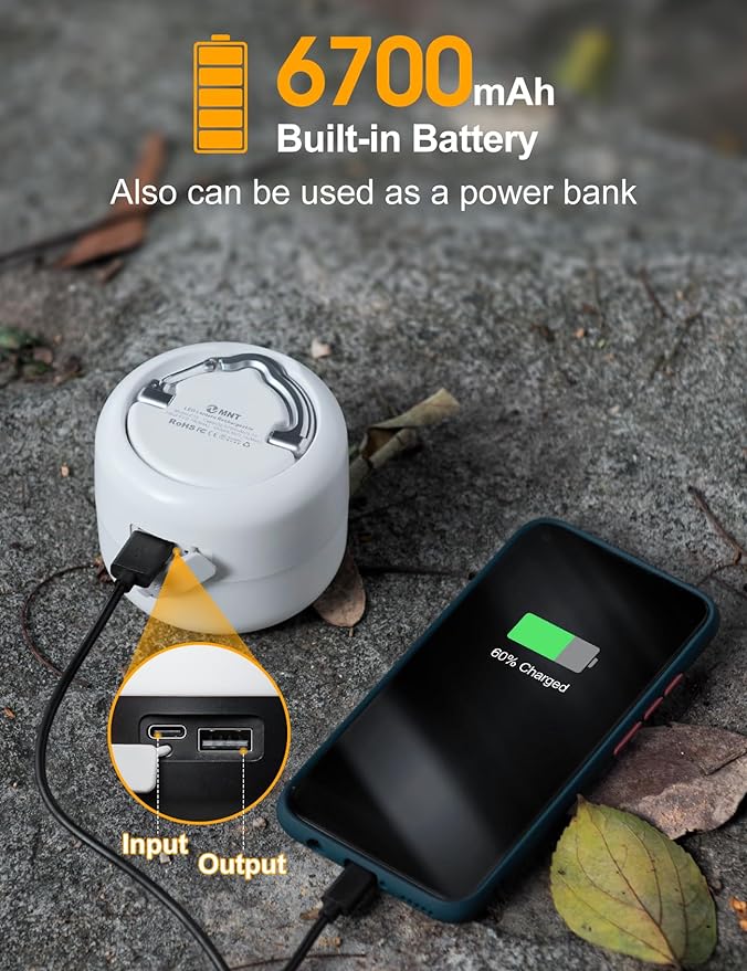 LED Camping Lantern Rechargeable 1000LM, Up to 300H Running Time Camping Tent Light, 6700mAh
