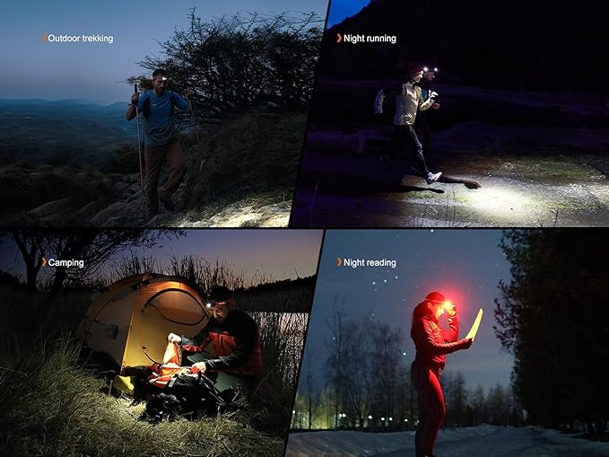 Fenix HL18R-T V2.0 800 Lumen Trail Running Headlamp, USB-C Rechargeable, White and Warm White