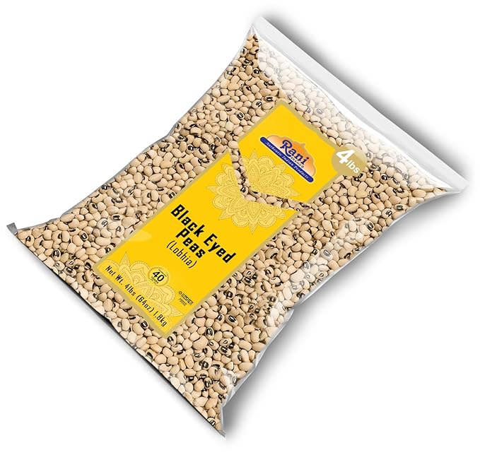 Rani Black Eyed Peas, Dried Cowpeas (Lobhia) 64oz (4lbs) 1.81kg Bulk ~ All Natural | Vegan | Kosher