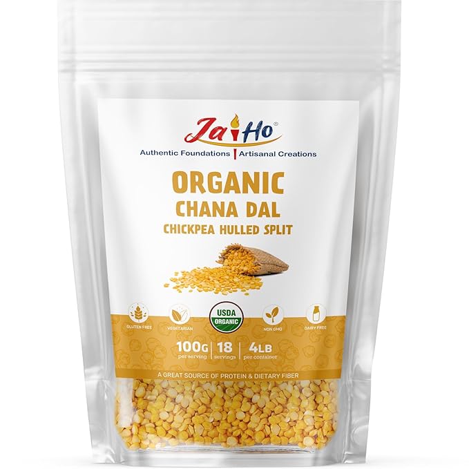 Jai Ho Certified Organic Kabuli Chana Garbanzo Beans 4 lb | Chickpeas Lentils | Indian Kabuli Chole