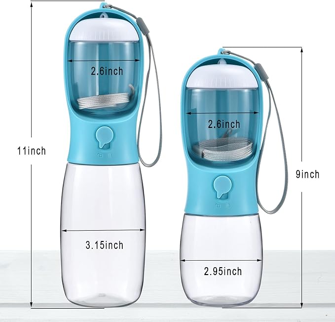 Dog Water Bottle with Food Container, Travel Puppy Water Bowl, Portable Pet Dispenser, Dog Stuff