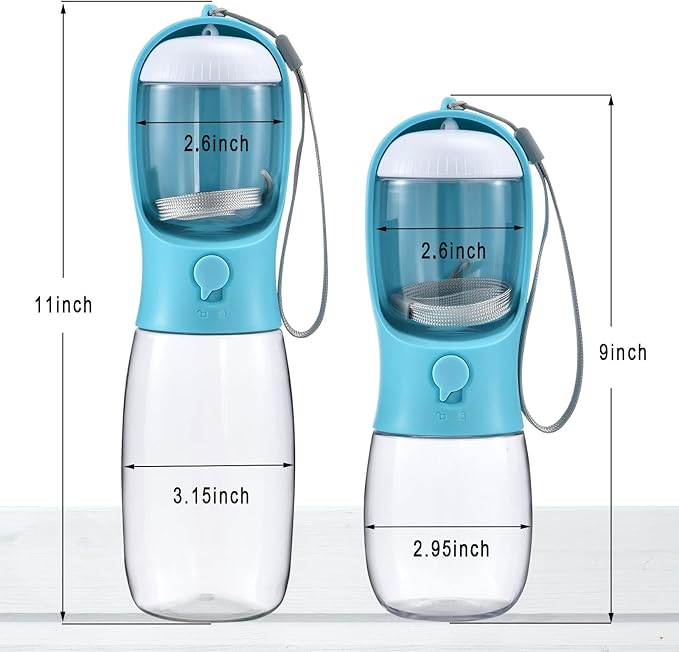 Dog Water Bottle with Food Container, Travel Puppy Water Bowl, Portable Pet Dispenser, Dog Stuff