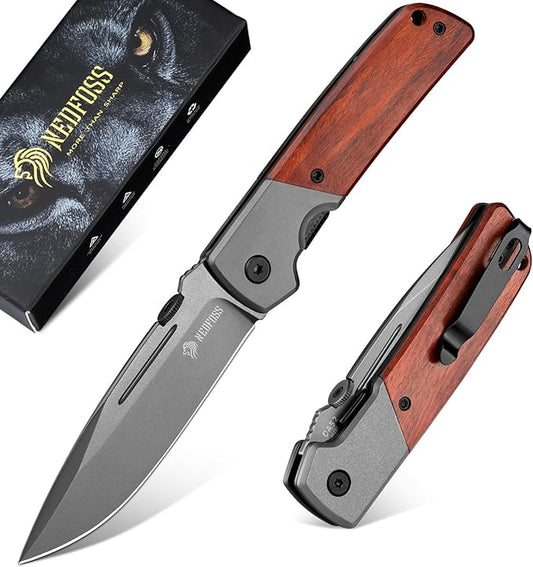 NedFoss DA52 Pocket Knife for Men, 3.5" Compact EDC Knife, Lightweight Camping Folding Knife with